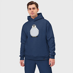 Мужской костюм оверсайз Птенец пингвина мультяшный, цвет: тёмно-синий — фото 2