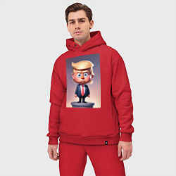 Мужской костюм оверсайз Мультяшный Дональд Трамп - нейросеть, цвет: красный — фото 2