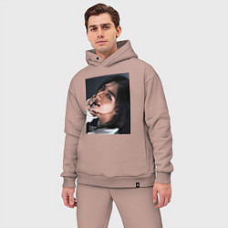 Мужской костюм оверсайз Hyunjin Rock Star Stray Kids, цвет: пыльно-розовый — фото 2