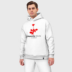 Мужской костюм оверсайз Depeche Mode - Violator album logo, цвет: белый — фото 2