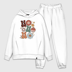 Мужской костюм оверсайз Новогодний позитив, цвет: белый