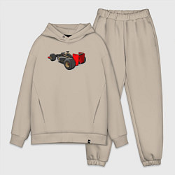 Мужской костюм оверсайз Formula 1 Lotus, цвет: миндальный