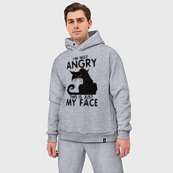 Мужской костюм оверсайз I am not angry cat, цвет: меланж — фото 2