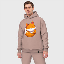 Мужской костюм оверсайз Orange fox, цвет: пыльно-розовый — фото 2
