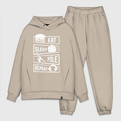 Мужской костюм оверсайз Еда сон пилон, цвет: миндальный