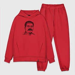 Мужской костюм оверсайз Сталин улыбается, цвет: красный