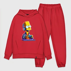Мужской костюм оверсайз Bart is an avid gamer, цвет: красный