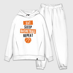 Мужской костюм оверсайз Eat sleep basketball, цвет: белый