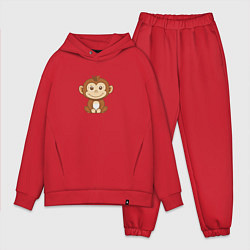 Мужской костюм оверсайз Маленькая обезьяна, цвет: красный