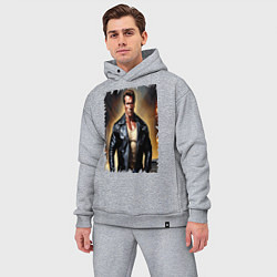 Мужской костюм оверсайз Арнольд Шварценеггер терминатор, цвет: меланж — фото 2