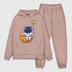 Мужской костюм оверсайз Звёздный космонавт, цвет: пыльно-розовый