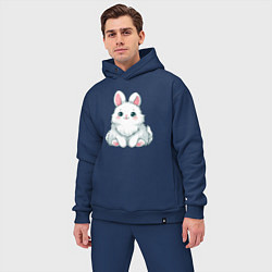 Мужской костюм оверсайз Пушистый аниме кролик, цвет: тёмно-синий — фото 2