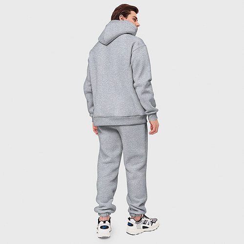 Мужской костюм оверсайз Judas logo / Меланж – фото 4