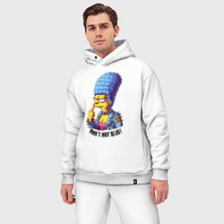 Мужской костюм оверсайз Marge Simpson - punks not dead motto, цвет: белый — фото 2