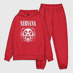 Мужской костюм оверсайз Nirvana rock panda, цвет: красный