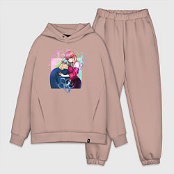 Мужской костюм оверсайз Любовь с кончиков пальцев, цвет: пыльно-розовый