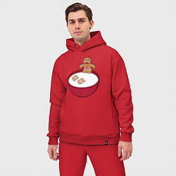 Мужской костюм оверсайз Человечек пряник, цвет: красный — фото 2