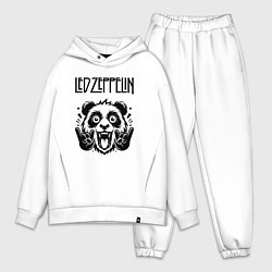 Мужской костюм оверсайз Led Zeppelin - rock panda, цвет: белый