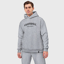 Мужской костюм оверсайз Football never alone - motto, цвет: меланж — фото 2