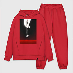 Мужской костюм оверсайз Евангелион талисман Рей, цвет: красный