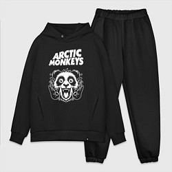 Мужской костюм оверсайз Arctic Monkeys rock panda, цвет: черный
