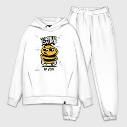 Мужской костюм оверсайз Why bee cause im cool, цвет: белый