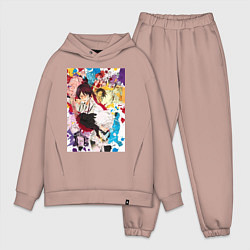 Мужской костюм оверсайз Адский рай Габимару Синоби, цвет: пыльно-розовый