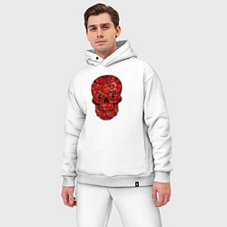 Мужской костюм оверсайз Red decorative skull, цвет: белый — фото 2