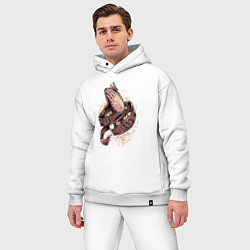 Мужской костюм оверсайз Руки молящегося, цвет: белый — фото 2