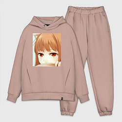 Мужской костюм оверсайз Волчица и пряности Холо, цвет: пыльно-розовый