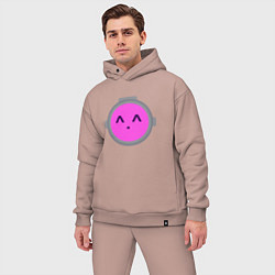 Мужской костюм оверсайз Pink Content Warning, цвет: пыльно-розовый — фото 2