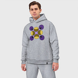 Мужской костюм оверсайз Фигура из окружностей, цвет: меланж — фото 2