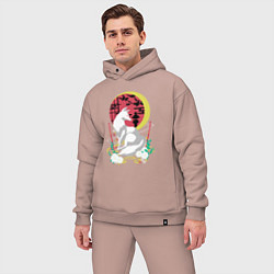 Мужской костюм оверсайз Лунная Инари, цвет: пыльно-розовый — фото 2