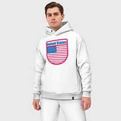 Мужской костюм оверсайз United States, цвет: белый — фото 2