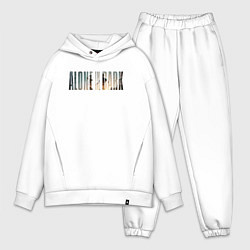 Мужской костюм оверсайз Logotype alone in the dark, цвет: белый
