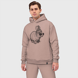 Мужской костюм оверсайз Стильный зайчишка, цвет: пыльно-розовый — фото 2