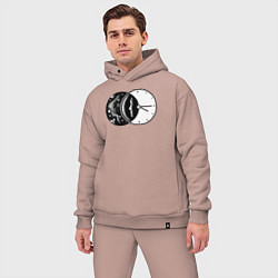 Мужской костюм оверсайз Космическое время, цвет: пыльно-розовый — фото 2