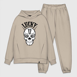 Мужской костюм оверсайз Lucky skull, цвет: миндальный