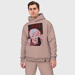 Мужской костюм оверсайз Джузо Сузуя следователь, цвет: пыльно-розовый — фото 2