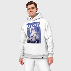 Мужской костюм оверсайз Рем близняшка горничная, цвет: белый — фото 2