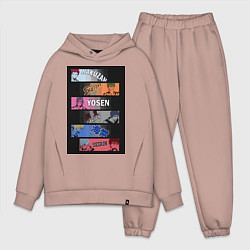 Мужской костюм оверсайз Баскетбол Куроко Тэцуя, цвет: пыльно-розовый