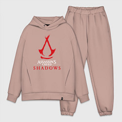 Мужской костюм оверсайз Assassins creed shadows logo, цвет: пыльно-розовый