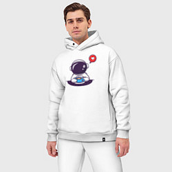 Мужской костюм оверсайз Космический кофе, цвет: белый — фото 2