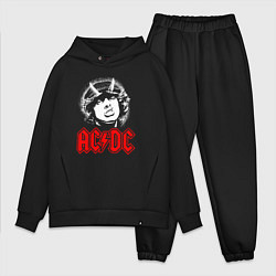 Мужской костюм оверсайз ACDC Angus Young rock, цвет: черный