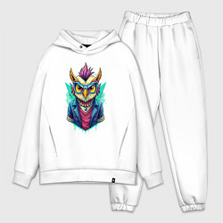 Мужской костюм оверсайз Стильная модная сова, цвет: белый