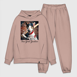 Мужской костюм оверсайз Bull terrier - New York yankees baseball team, цвет: пыльно-розовый