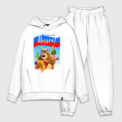 Мужской костюм оверсайз Welcome to Russia inscription color, цвет: белый