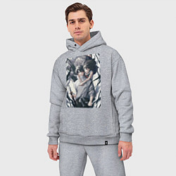 Мужской костюм оверсайз Магическая битва Юта Оккоцу маг, цвет: меланж — фото 2