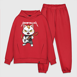 Мужской костюм оверсайз Meowtallica rock, цвет: красный