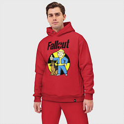 Мужской костюм оверсайз Vault boy and dog, цвет: красный — фото 2